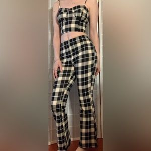 Crop top and dress pant set